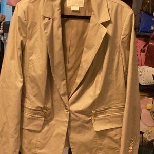 Michael Kors Light Beige Single-Button Blazer